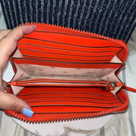 Kate Spade Orange Jae Wild Blossom Multi Large Continental Zip Around Wallet - Picture 10 of 16